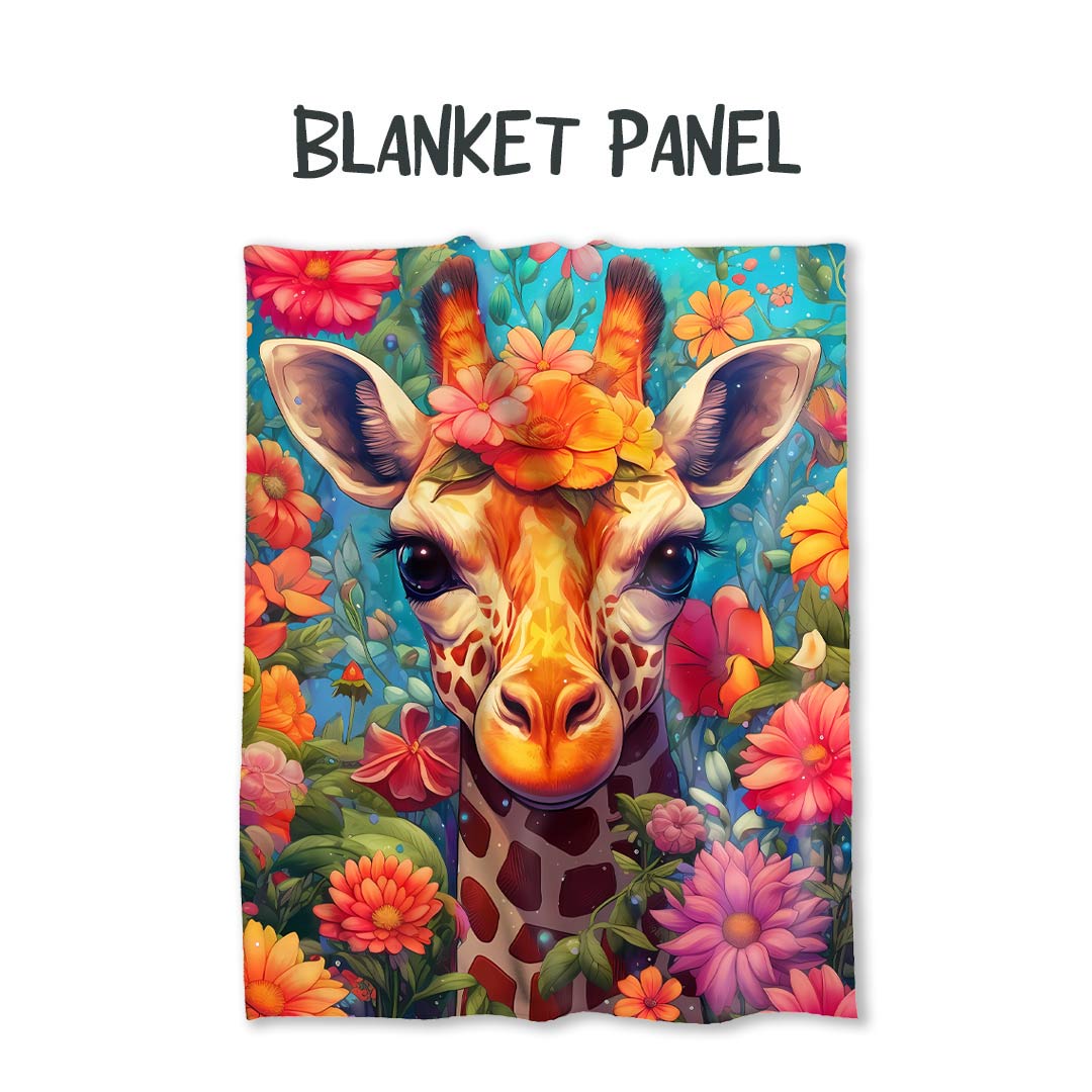 Colourful Giraffe Fabric Blanket Panel BP-8