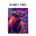 Colourful Highland Cow Fabric Blanket Panel BP-30