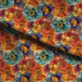 Colourful Inky Flowers Fabric