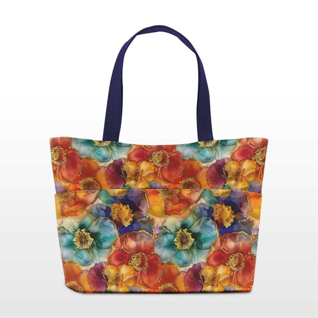 Colourful Inky Flowers Fabric