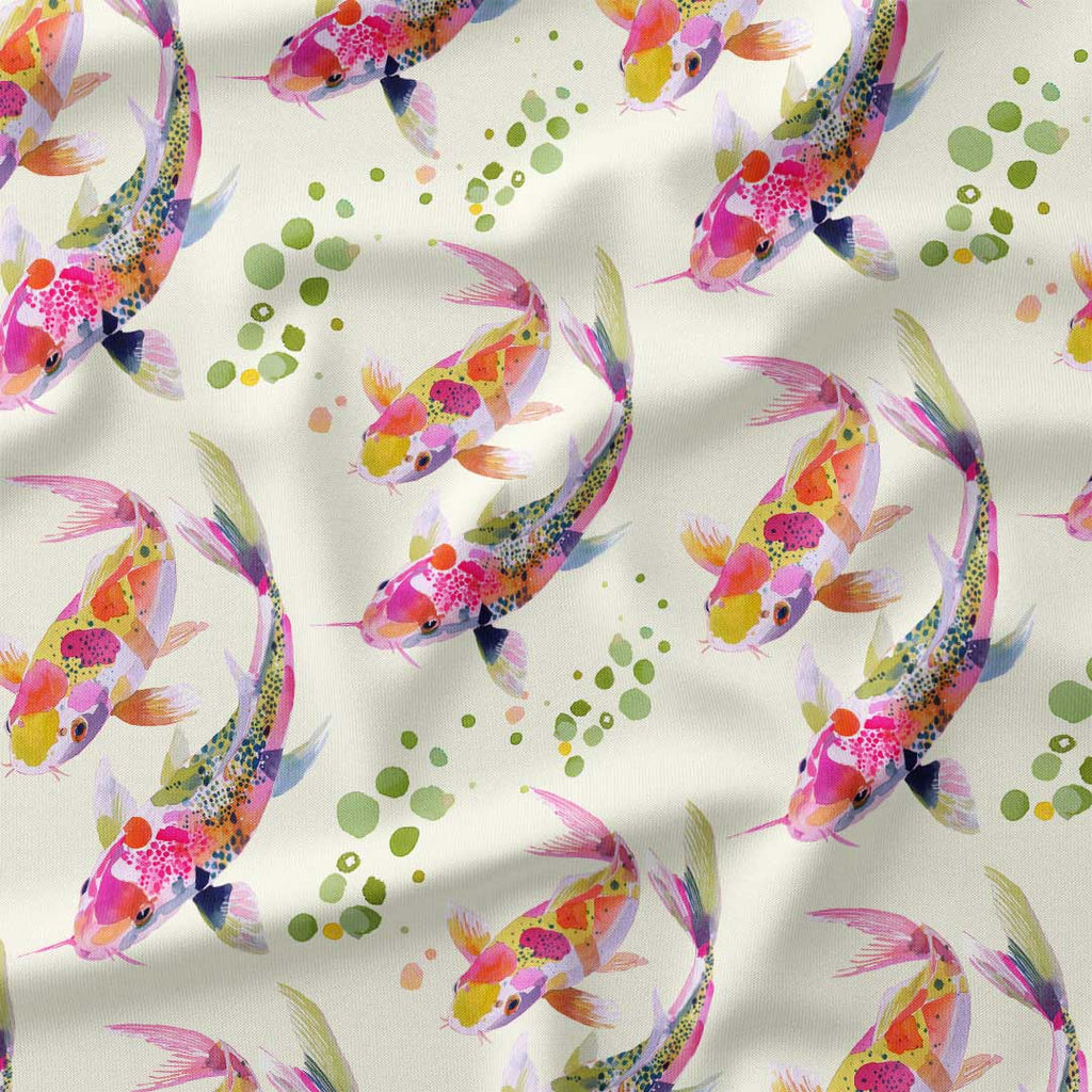 Koi Fish Cream Fabric