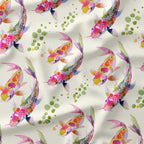 Koi Fish Cream Fabric