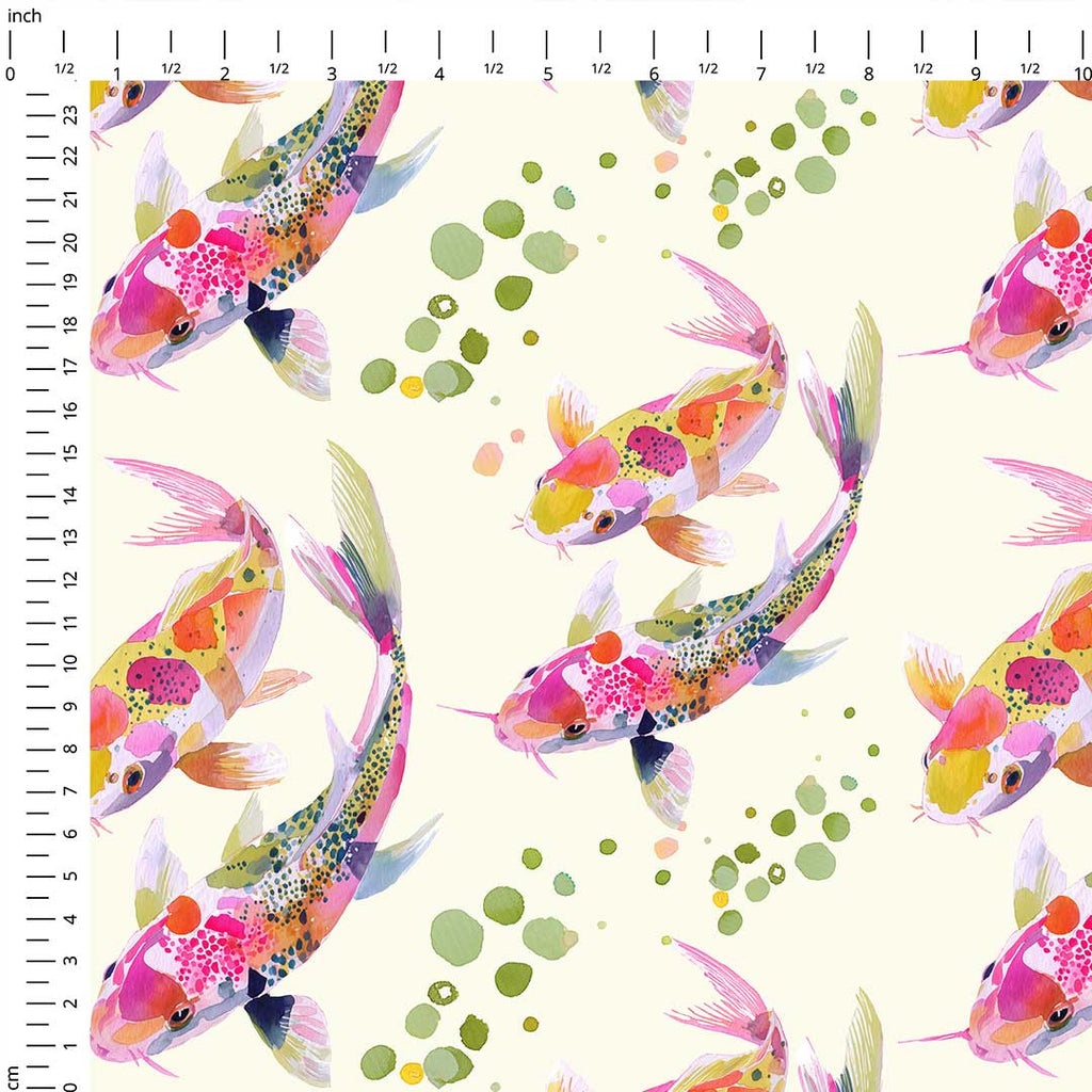 Koi Fish Cream Fabric