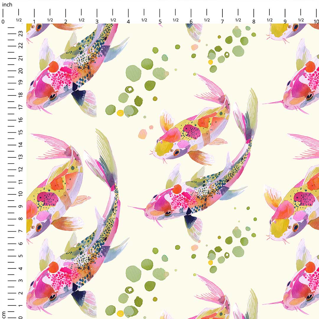 Koi Fish Cream Fabric