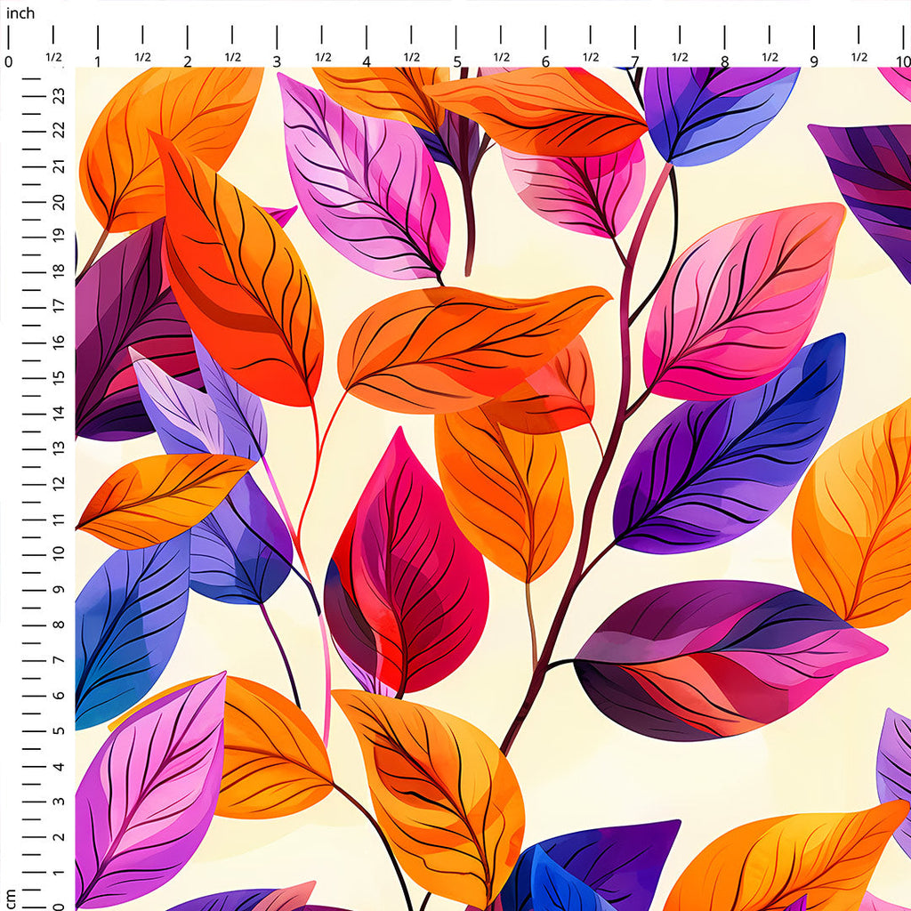 Colourful Leaves Fabric
