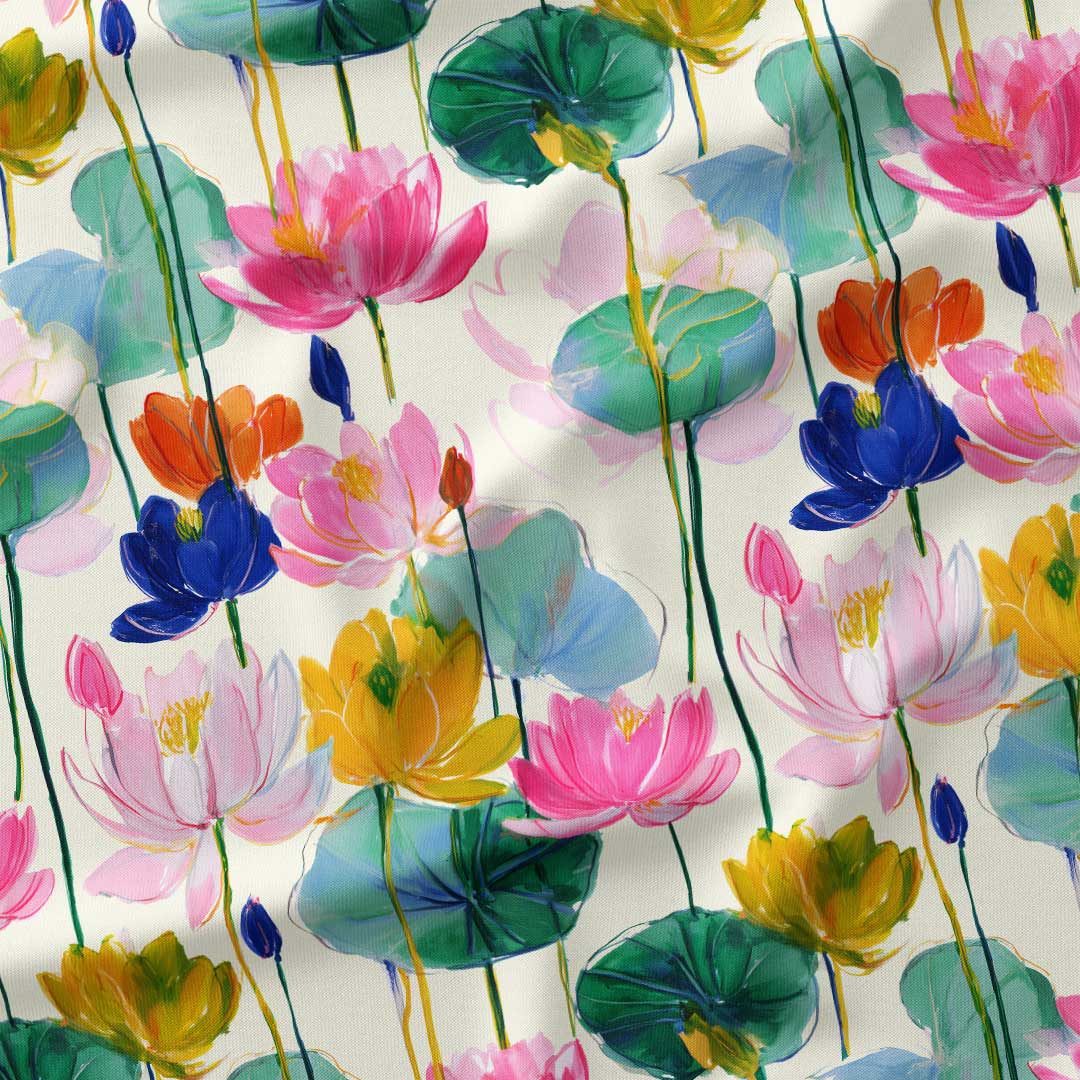 Colourful Lotus Fabric