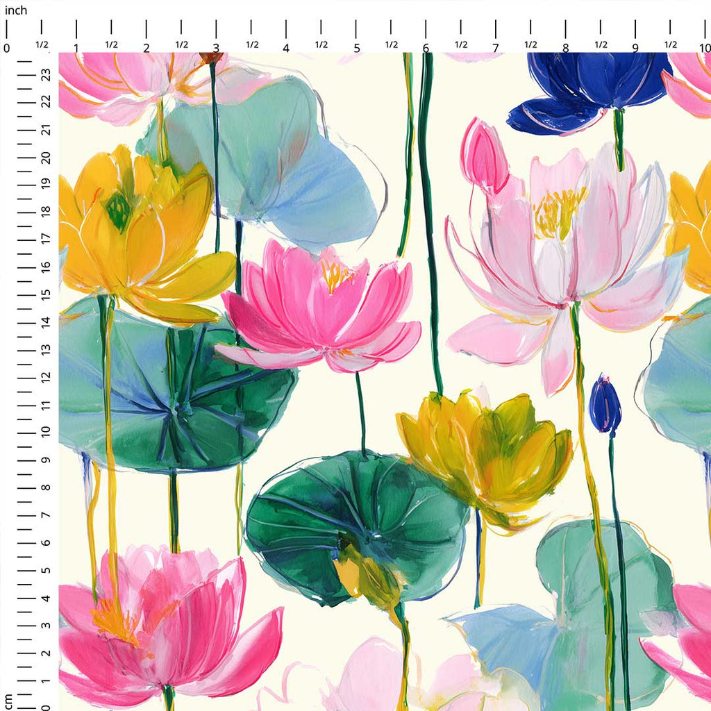 Colourful Lotus Fabric