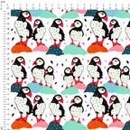 Colourful Puffins Fabric