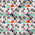 Colourful Puffins Fabric