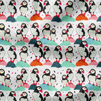 Colourful Puffins Fabric