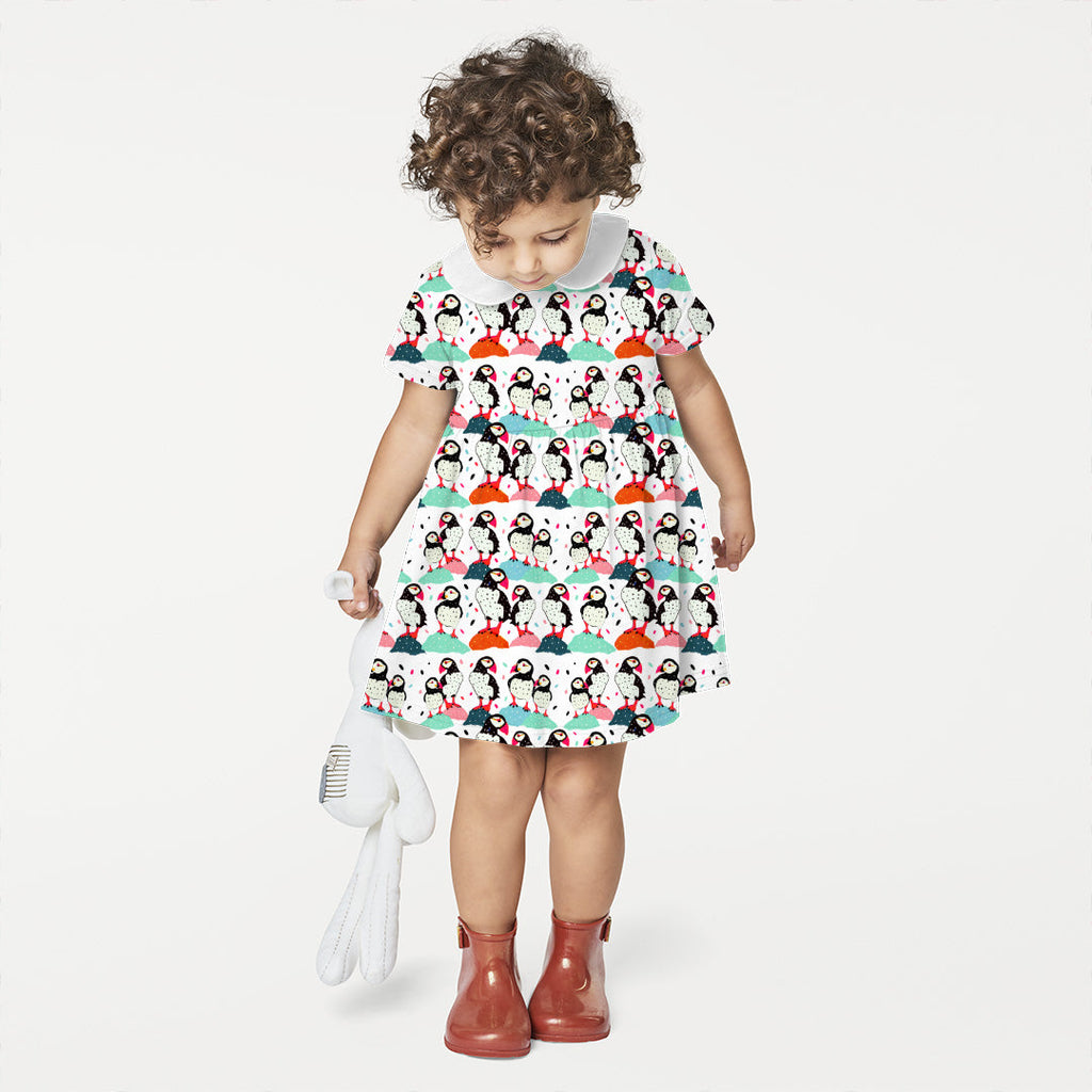 Colourful Puffins Fabric