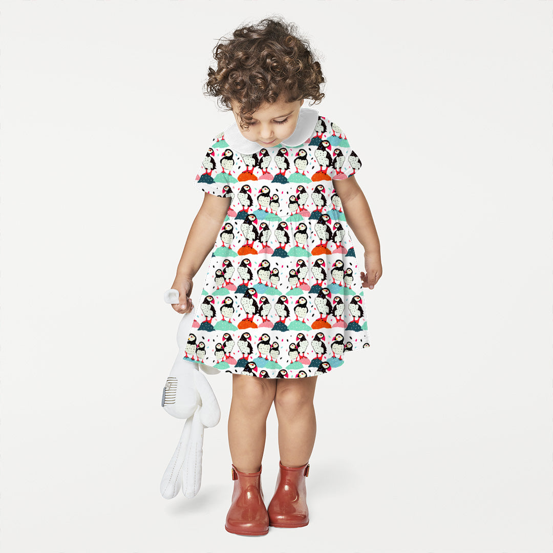 Colourful Puffins Fabric