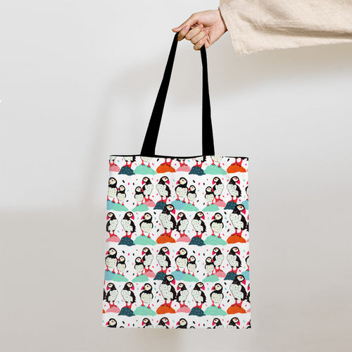 Colourful Puffins Fabric