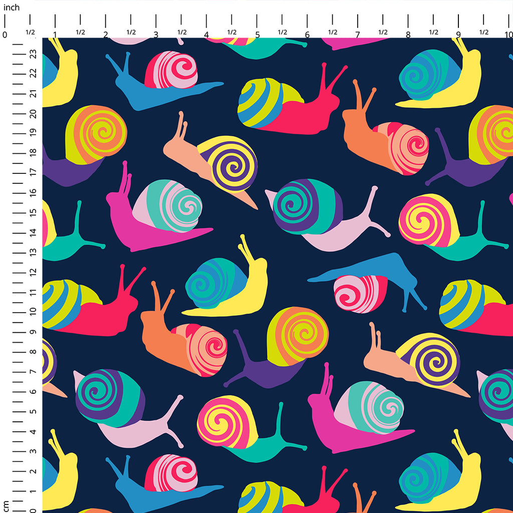 Colourful Snails Fabric