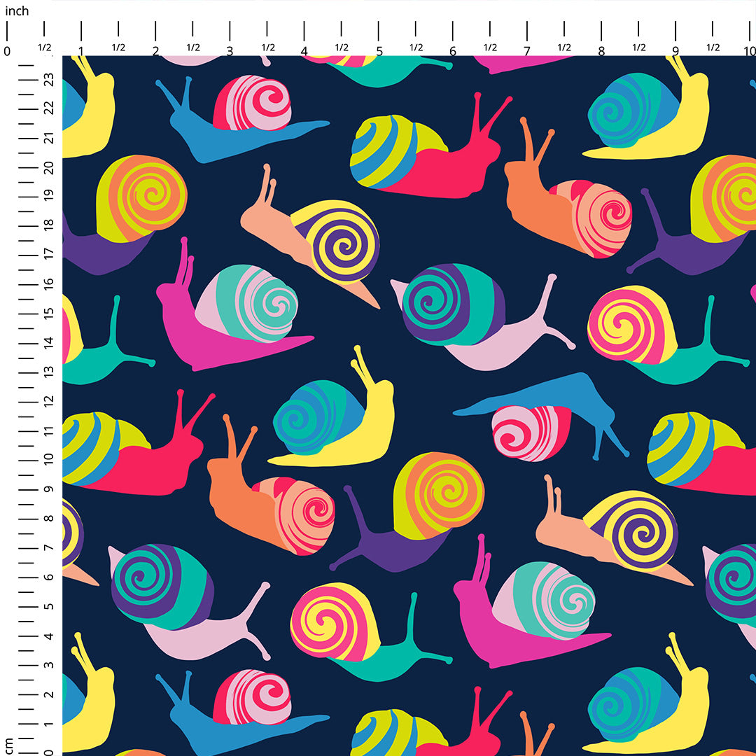 Colourful Snails Fabric