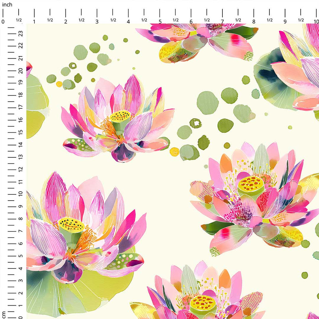 Water Lillies Cream Fabric
