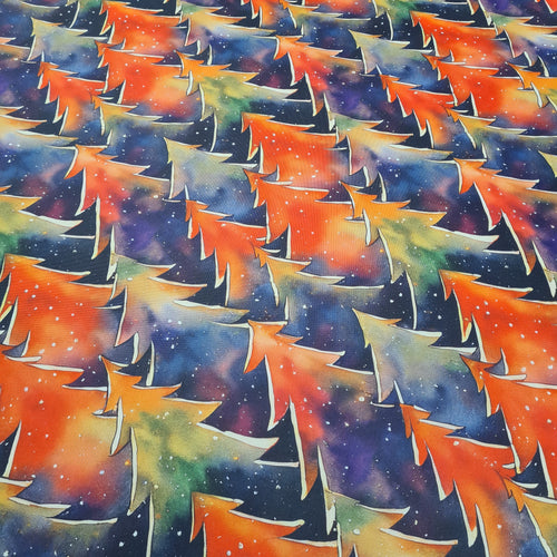 Colourful Christmas Trees Fabric