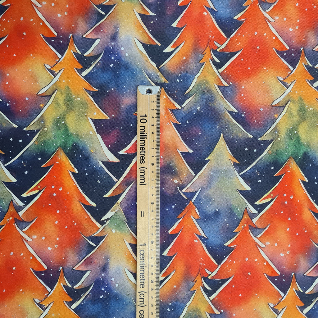 Colourful Christmas Trees Fabric