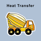 Concrete Mixer Iron on fabric heat transfer DTF-55