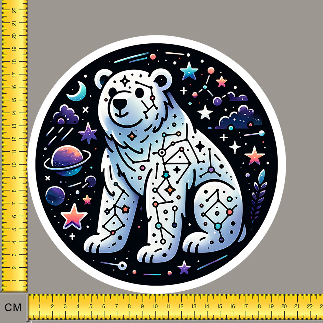 Constellation Bear White Outlines Iron on Fabric Heat Transfer DTF-129