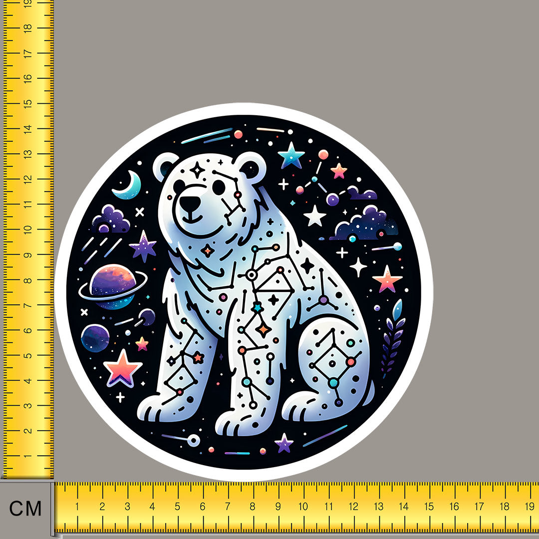 Constellation Bear White Outlines Iron on Fabric Heat Transfer DTF-129