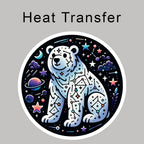 Constellation Bear White Outlines Iron on Fabric Heat Transfer DTF-129