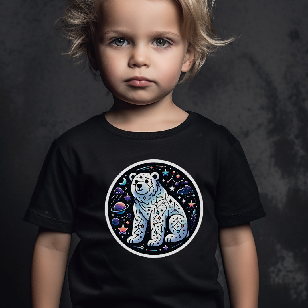Constellation Bear White Outlines Iron on Fabric Heat Transfer DTF-129