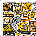 Construction Sketchy Mashup Fabric
