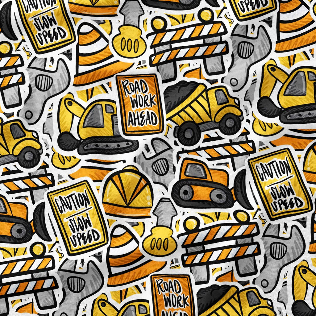 Construction Sketchy Mashup Fabric