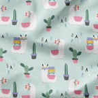Cool Llamas Mint Fabric
