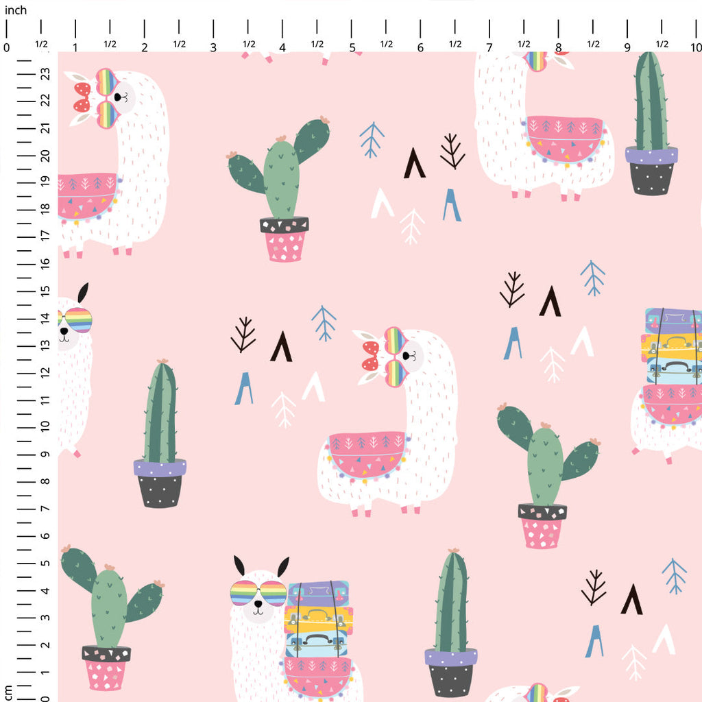Cool Llamas Pink Fabric