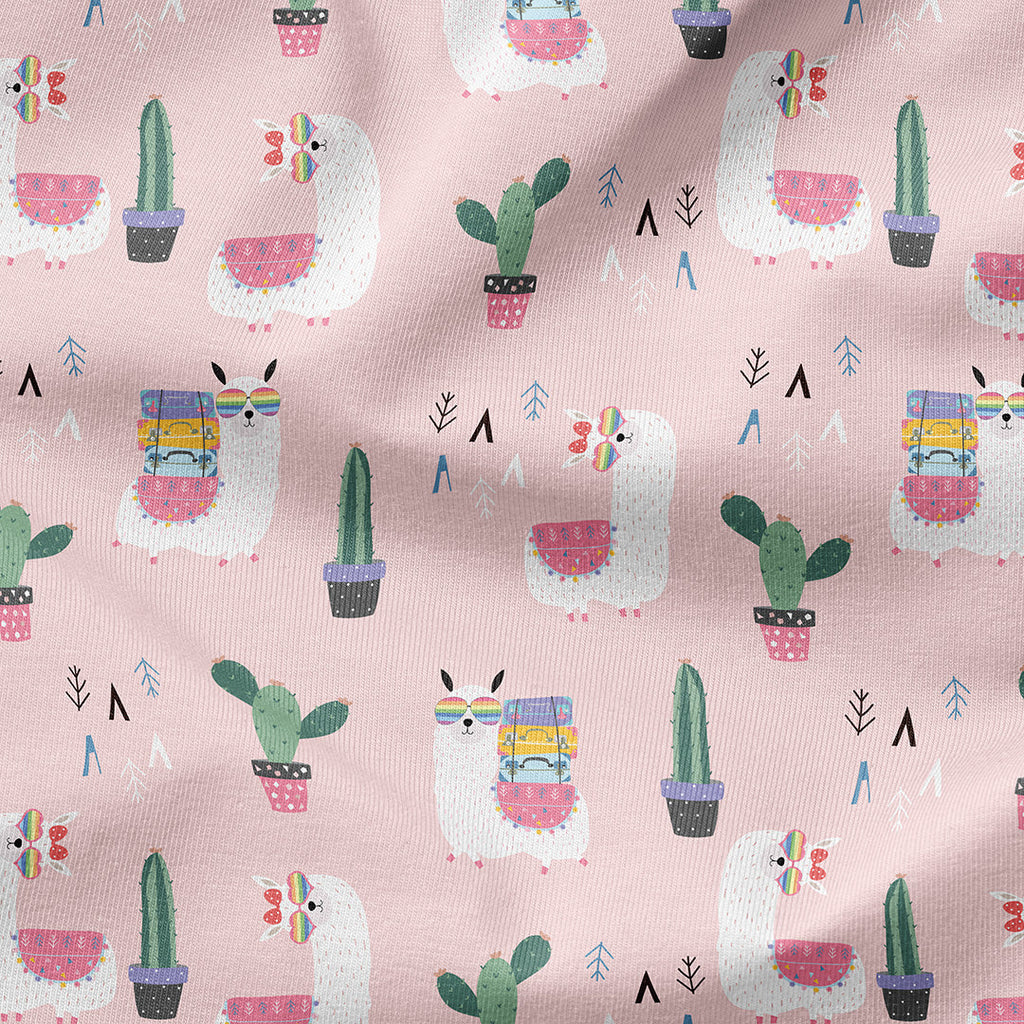Cool Llamas Pink Fabric