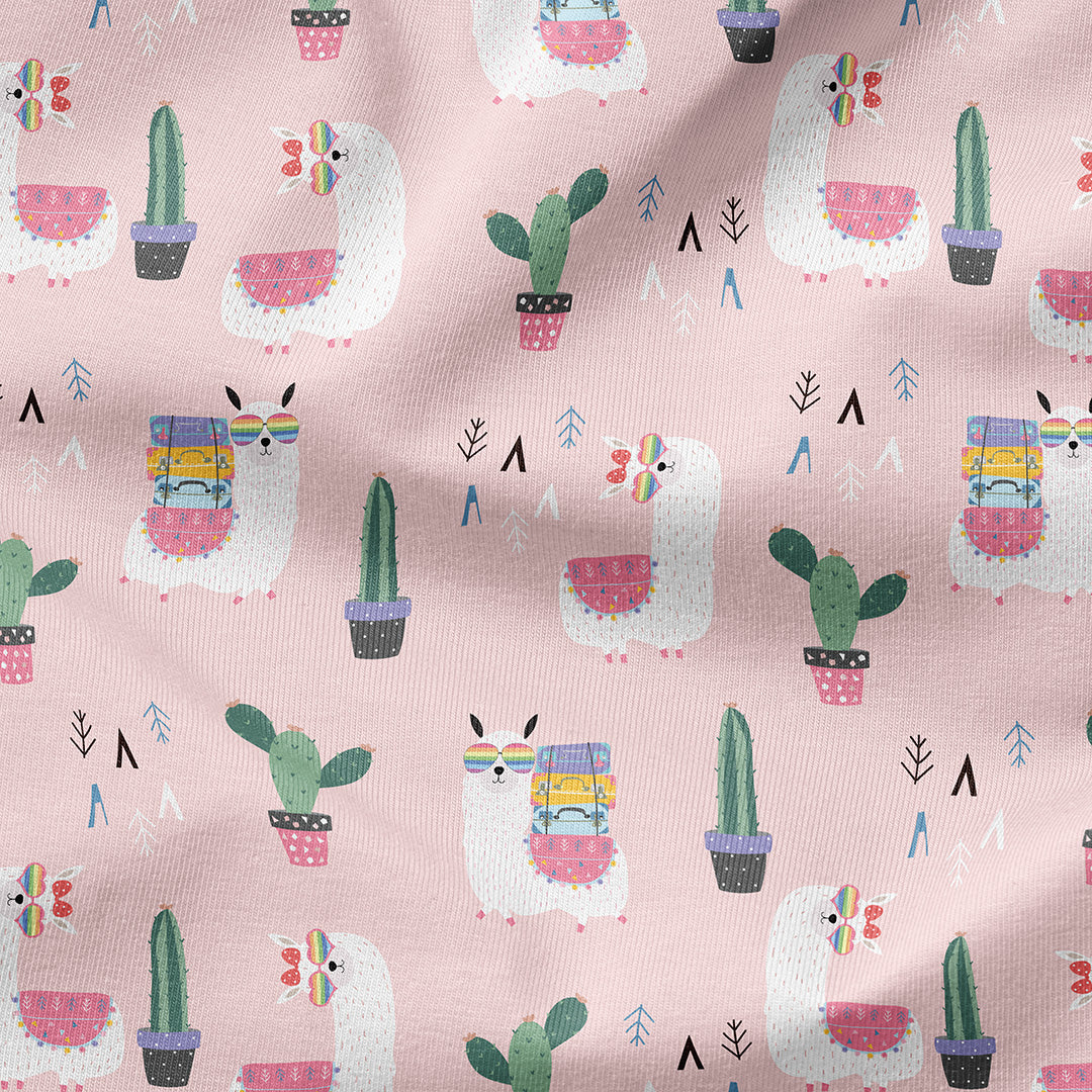 Cool Llamas Pink Fabric