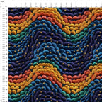 Rainbow Waves Embroidery Fabric