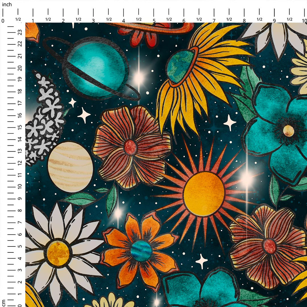 Cosmic Floral Fabric