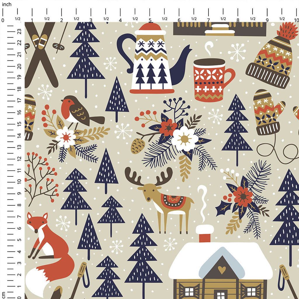 Cosy Winter Beige Fabric
