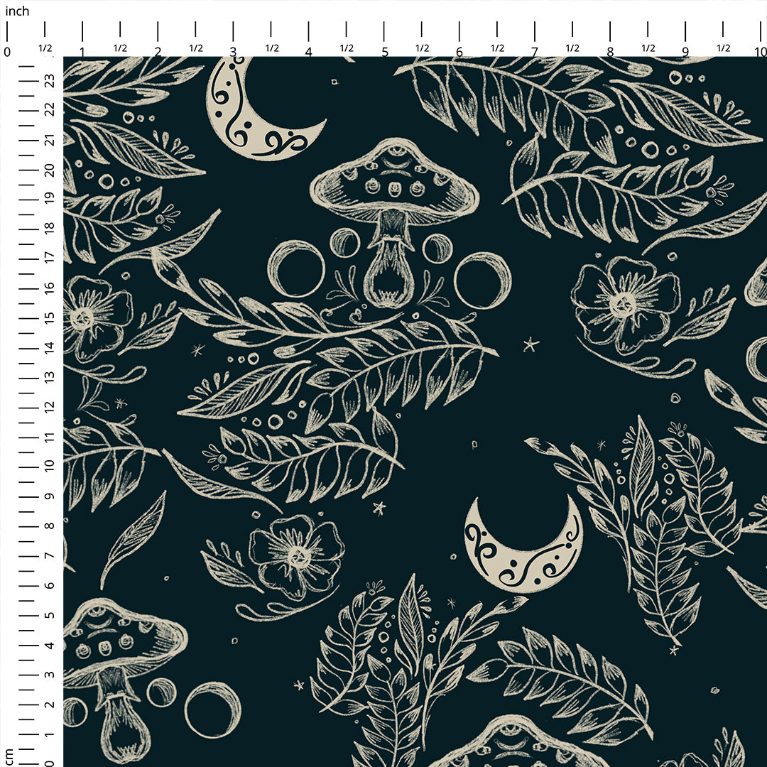 Cottagecore Mushrooms Fabric