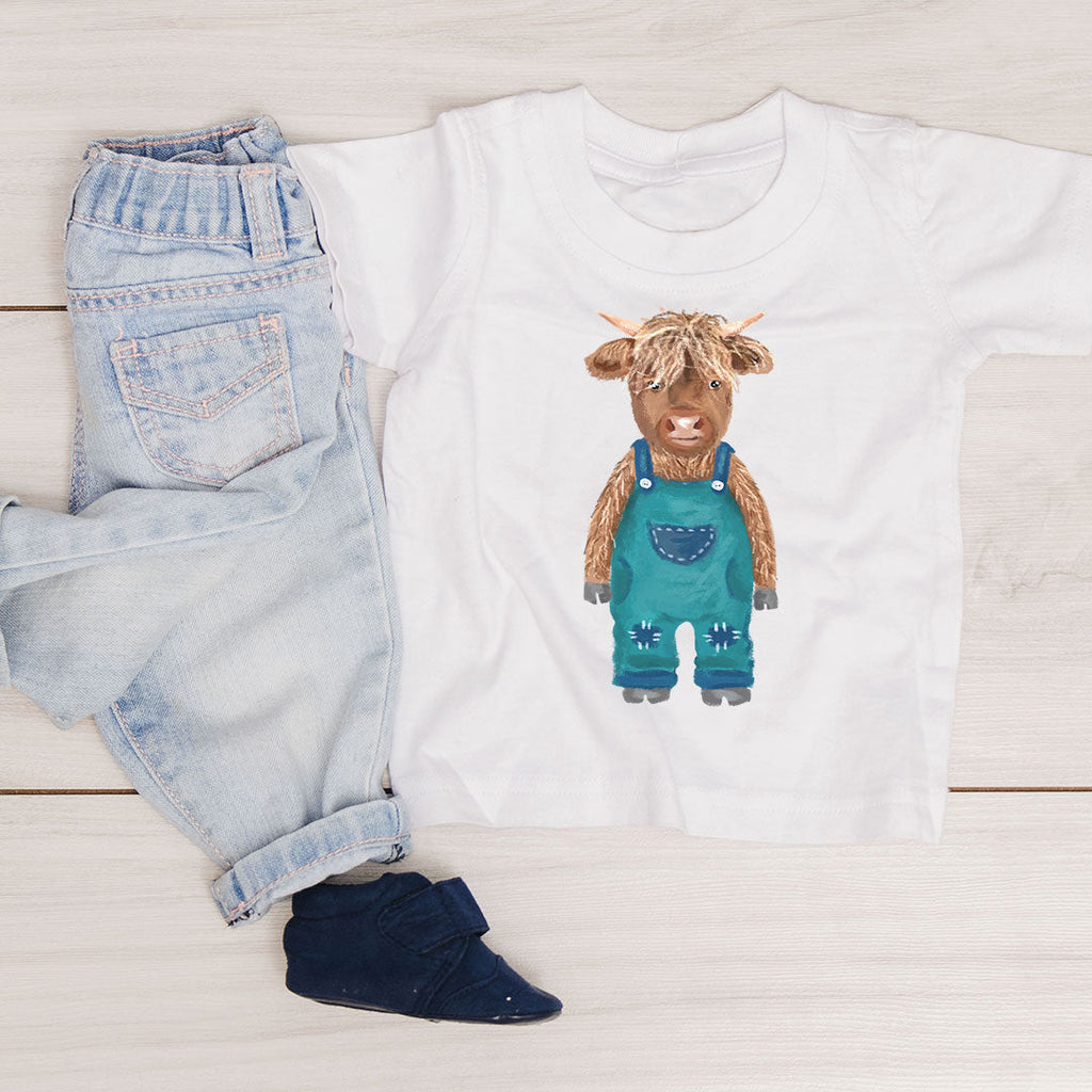 Cute Cow Blue Iron on fabric heat transfer DTF-49