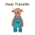 Cute Cow Blue Iron on fabric heat transfer DTF-49