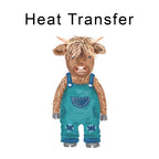 Cute Cow Blue Iron on fabric heat transfer DTF-49