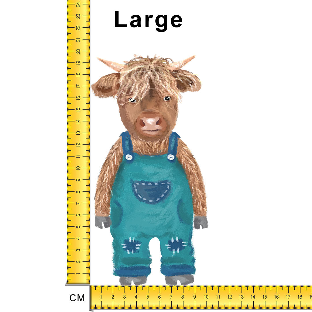 Cute Cow Blue Iron on fabric heat transfer DTF-49