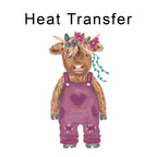 Cute Cow Pink Iron on fabric heat transfer DTF-48