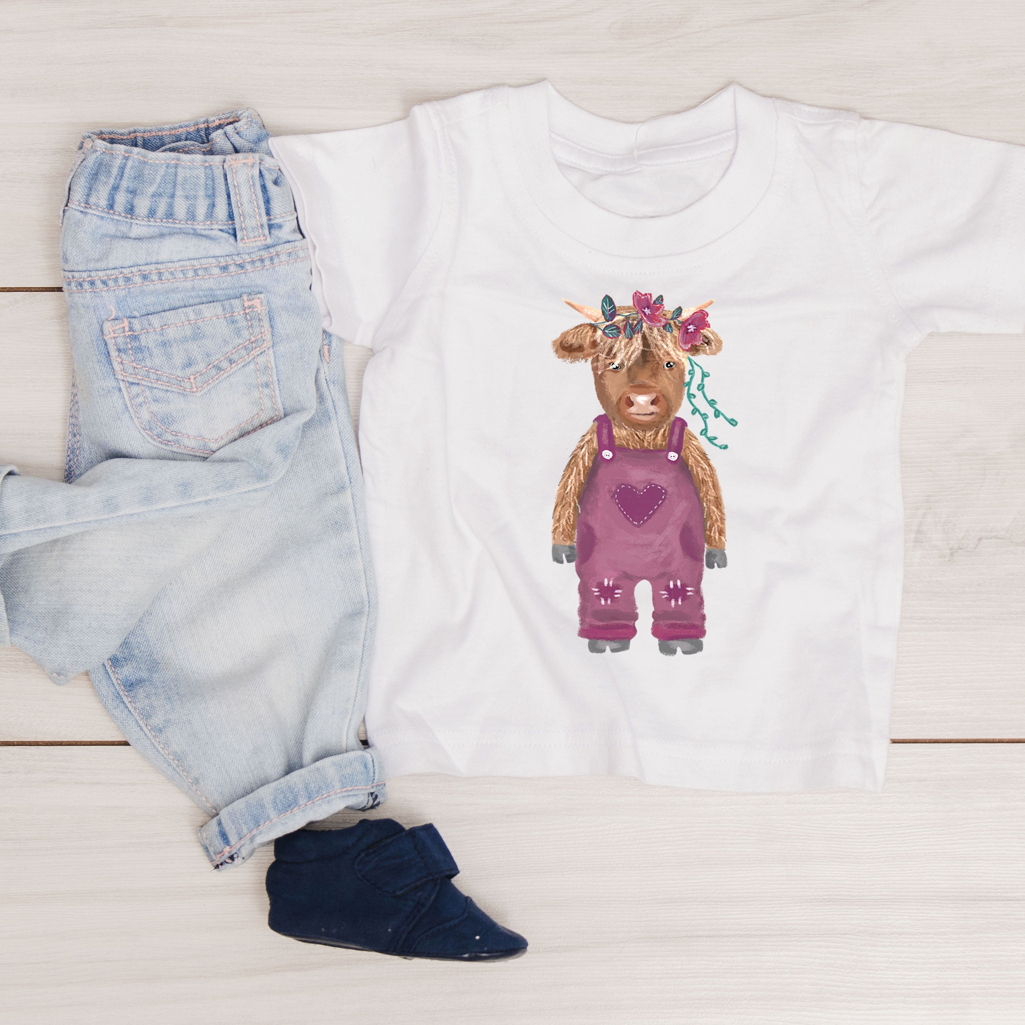 Cute Cow Pink Iron on fabric heat transfer DTF-48