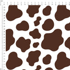 Cow Print Brown Fabric