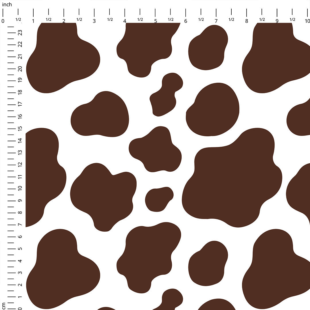 Cow Print Brown Fabric