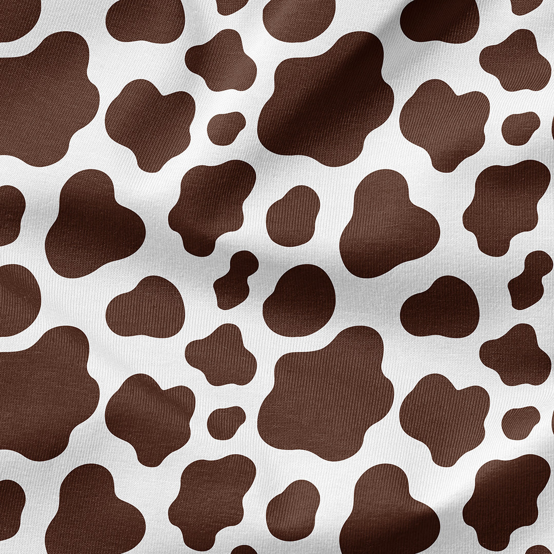 Brown Cow Print Fabric For Sewing Clothes, Crafts, Outdoor Cushion And 