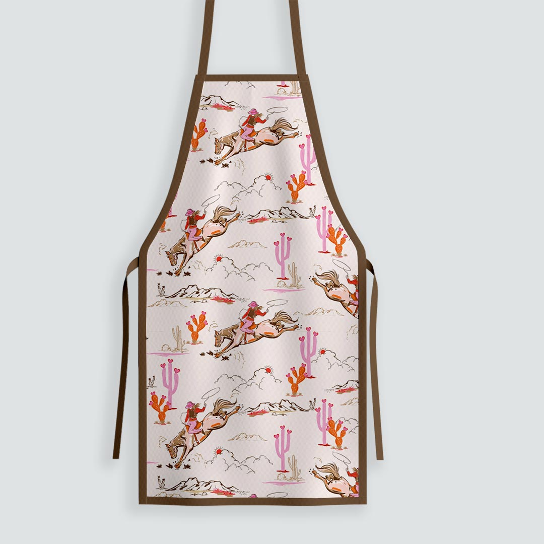 Pink Wild West - Cowgirls with Hearts Fabric