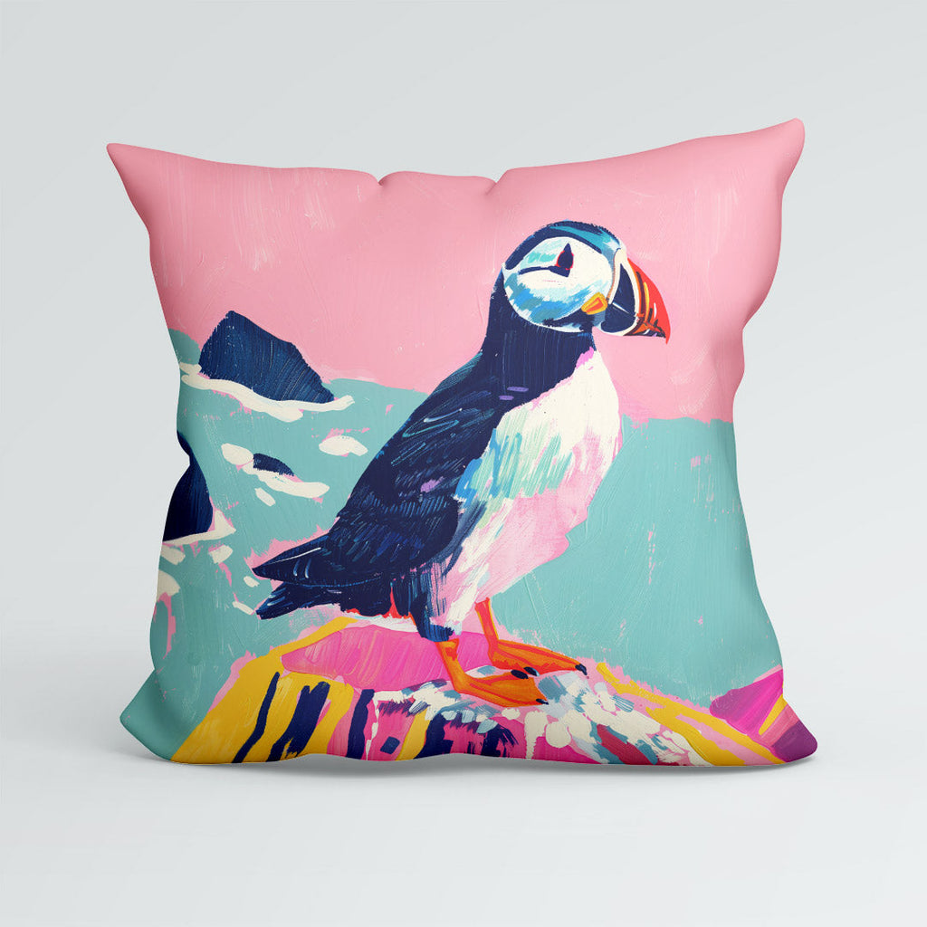 CUSHION Puffin Painting CP-458