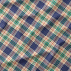 Cream and Blue Plaid Fabric 1461