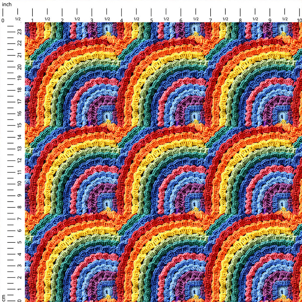 Crochet Rainbows Fabric